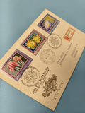 Enveloppe premier jour FDC timbres fleurs colorées Budapest 1971 affranchie