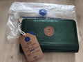 Portefeuille Cabaia vert badge rond, neuf 21 cm, wallet femme homme