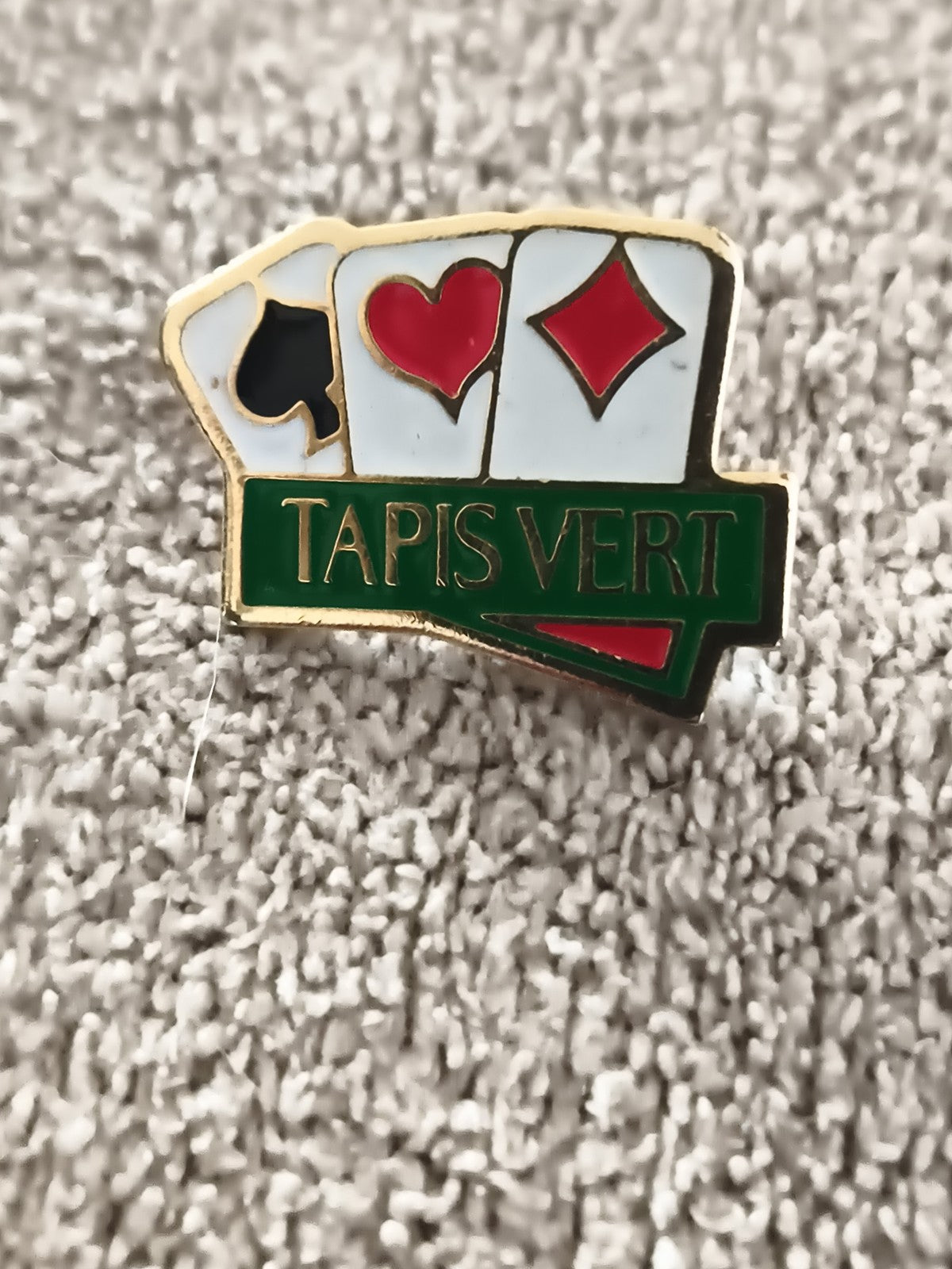 Pin's vintage Tapis Vert jeu de cartes casino poker émaillé (Ref 5)
