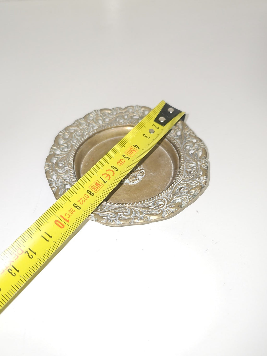 Petit cendrier vintage en bronze ou laiton, marque Ancienne, objet ancien déco r