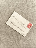 Lettre ancienne manuscrite timbre rouge France XIXe, calligraphie, philatélie