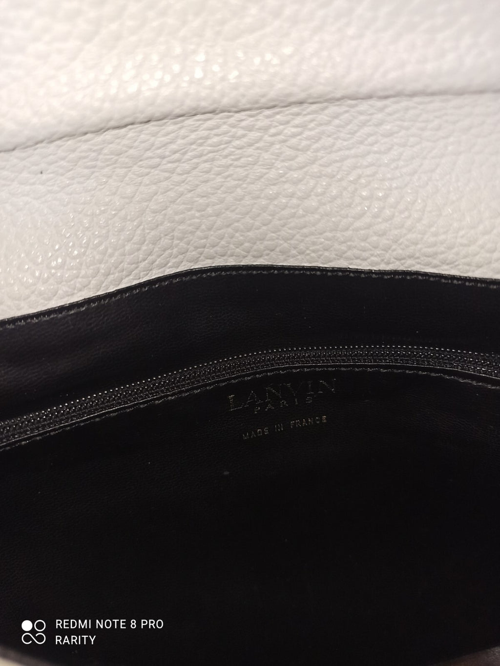 Sac bandoulière Lanvin vintage blanc, fermeture à rabat, authentique