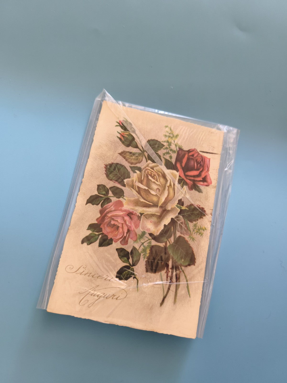 Carte postale vintage italienne ancienne époque coloniale timbre oblitéré collec