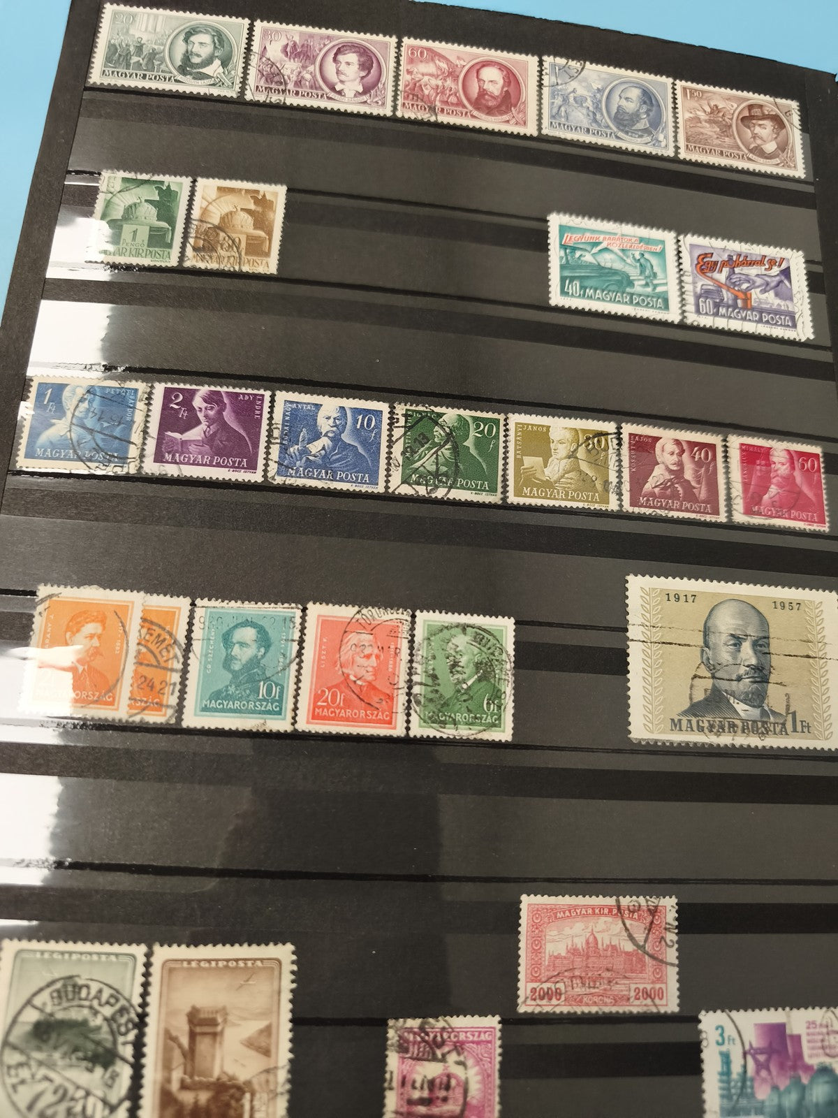 Lot anciens timbres oblitérés Hongrie Magyar Posta philatélie collection