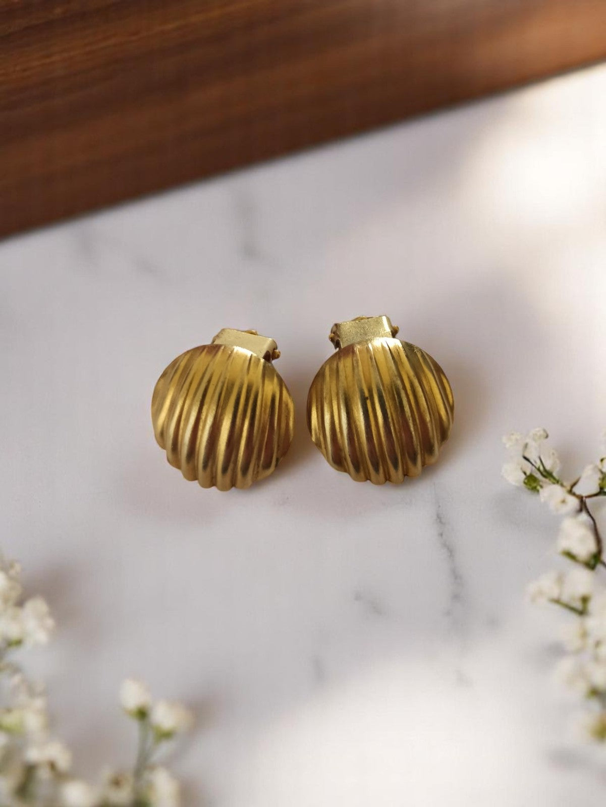 Boucles d'oreilles vintage fantaisie, style rétro, paire ancienne