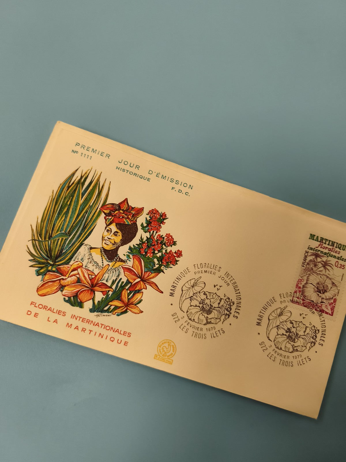Enveloppe FDC Premier Jour Florales Internationales Martinique Timbre 1979