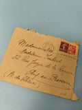 Ancienne enveloppe philatélie timbrée Nice 1930s, écriture manuscrite vintage