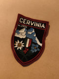 Écusson ancien Cervinia m.2050 brodé montagne fleurs vintage badge ski