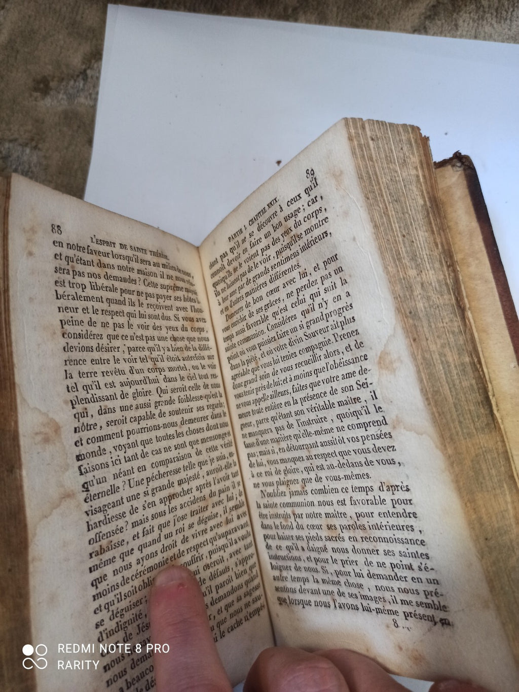 Livre ancien reliure brun XIXe Avignon L'Esprit de Sainte Thérèse