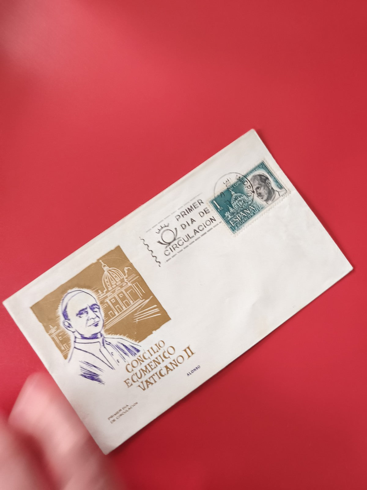 Enveloppe philatélie Concilio Ecuménico Vaticano II oblitérée premier jour