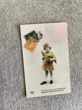 CPA fantaisie enfant colorisée REX 1631 timbres France début XXe