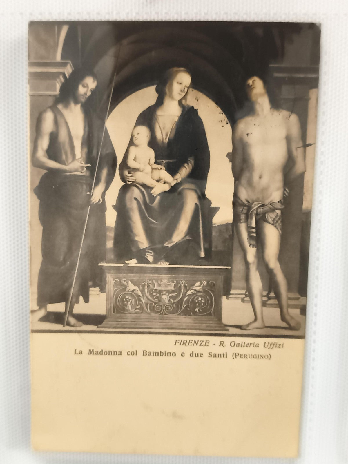 Carte postale ancienne Madone et saints Perugino Firenze Uffizi CPA Italie