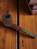 Pipe ancienne en bois rustiqué vintage, foyer droit, bec patiné