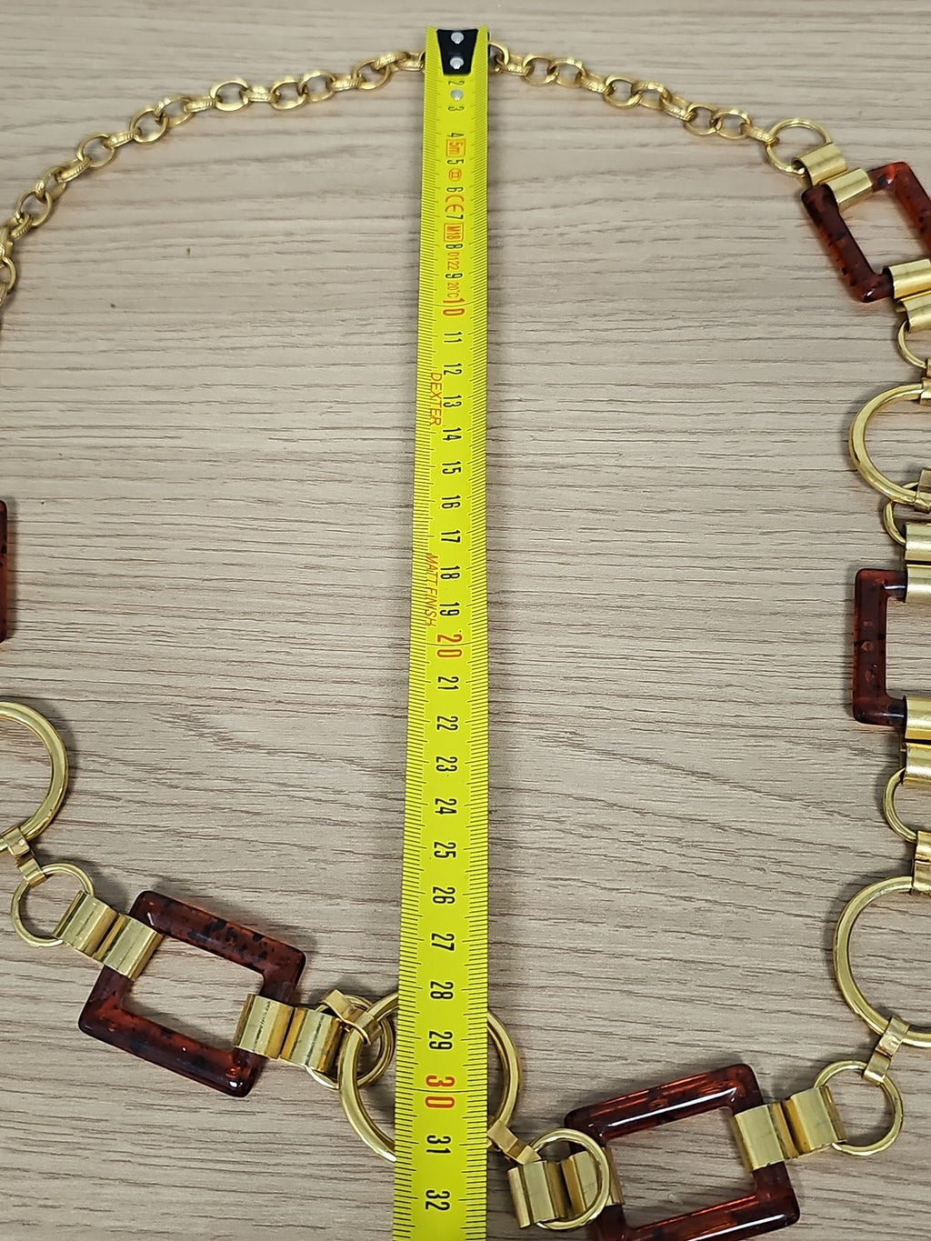 Ceinture vintage rectangulaire bakélite et maillons dorés rétro accessoire ancie