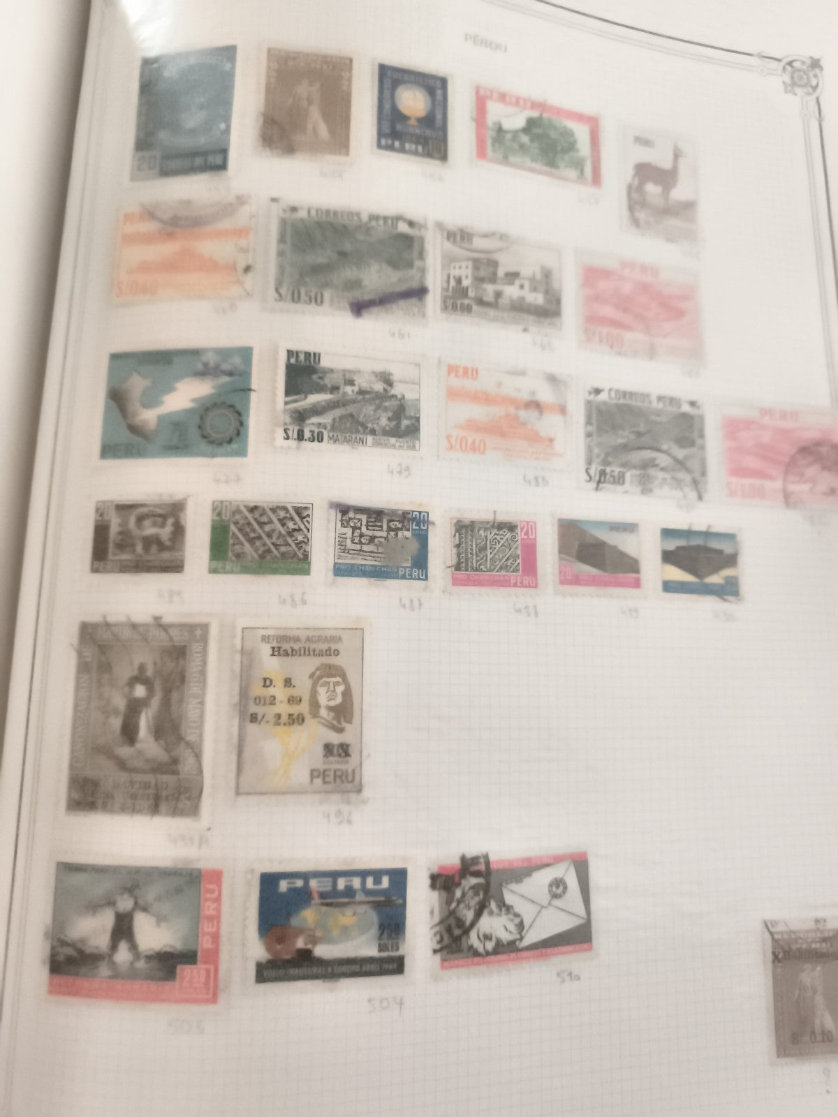 Timbres anciens Pérou lot x20 oblitérés philatélie vintage Amérique Latine