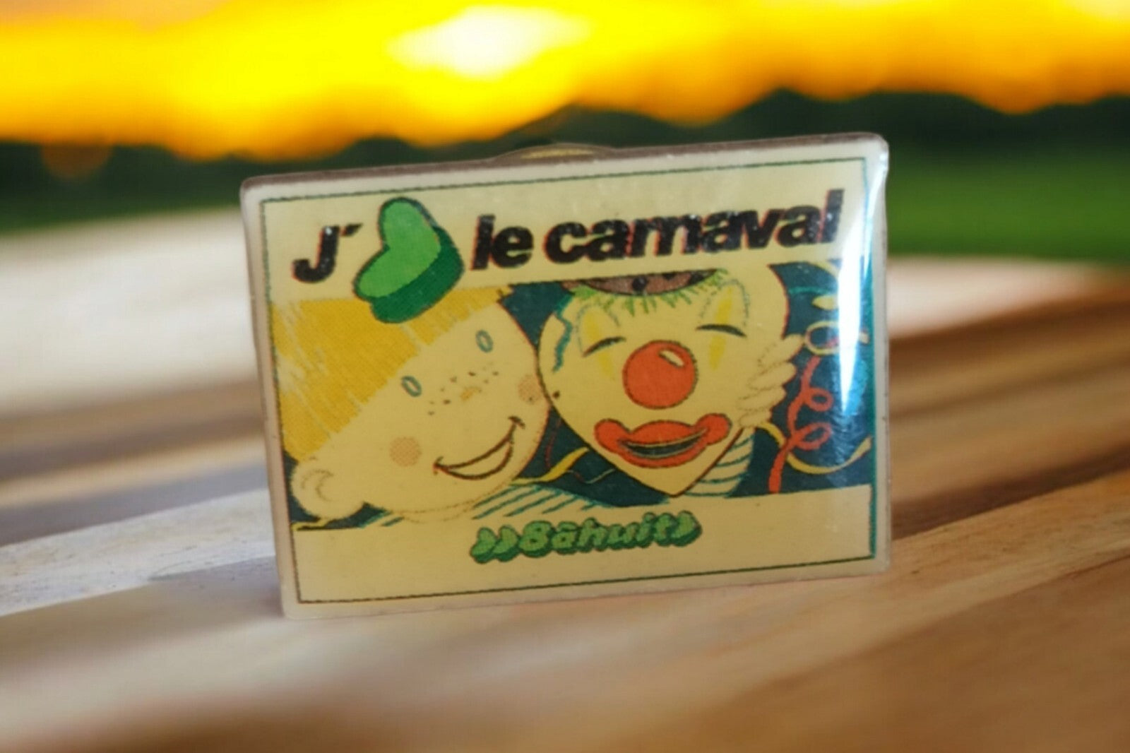 Pin's vintage 8 à Huit carnaval, badge rétro enfant clown, années 80-90