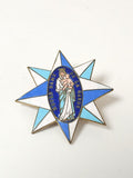 Broche ancienne vintage Notre-Dame de la Garde, bijou religieux rétro collection