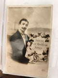 Carte postale ancienne Bonne Année photo studio homme élégant début 1900s CPA