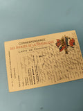 Carte postale ancienne Correspondance Armées République, drapeaux, écriture
