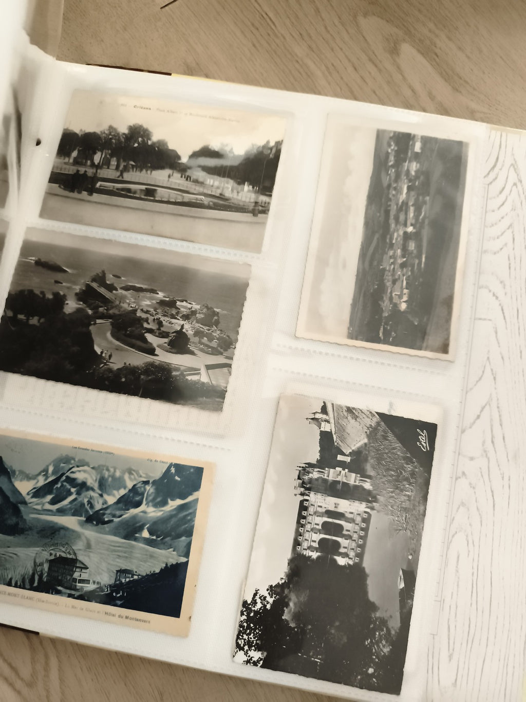 Classeur cartes postales anciennes noir et blanc, album rangement photos