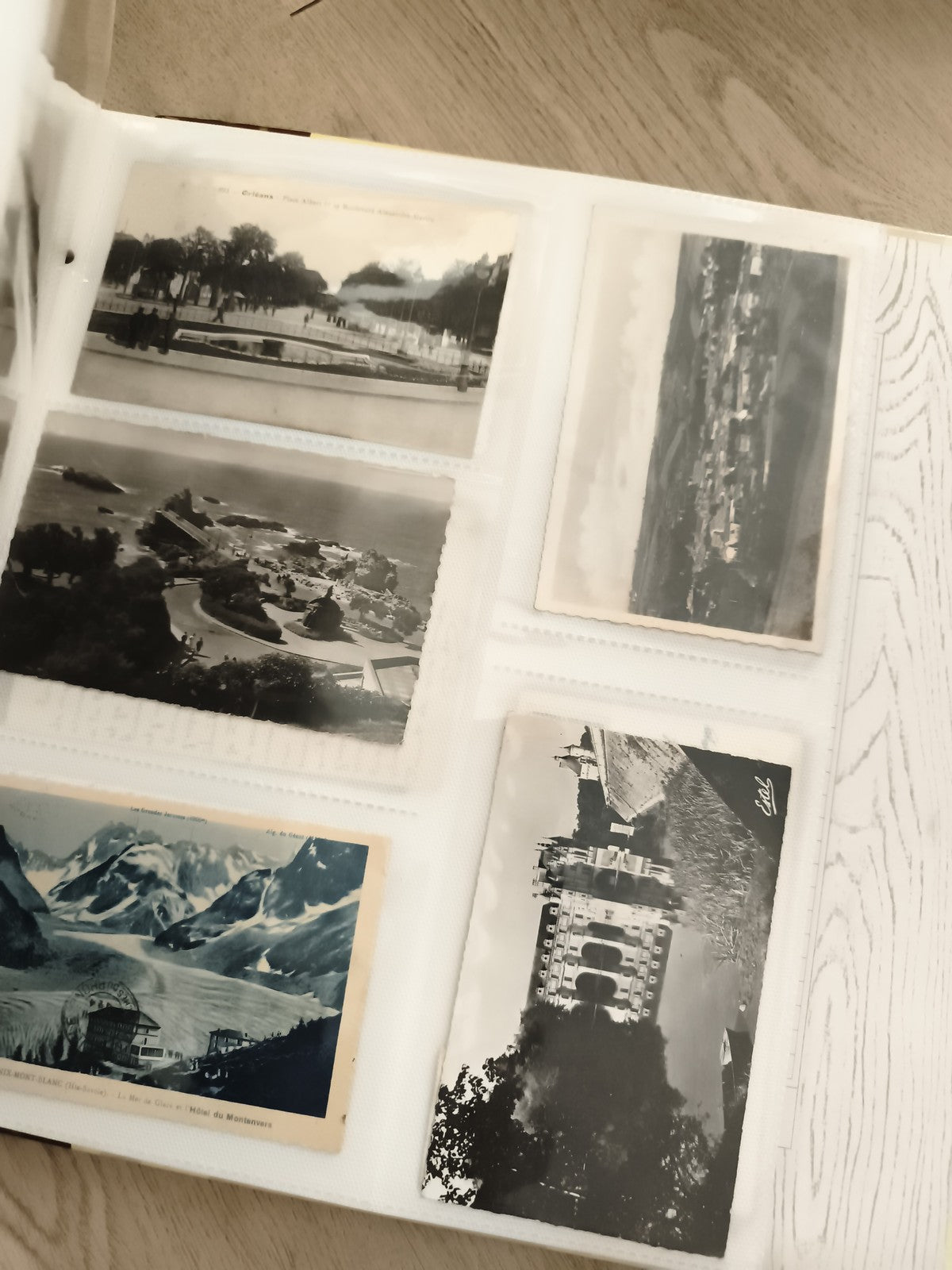 Classeur cartes postales anciennes noir et blanc, album rangement photos