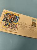 Enveloppe FDC Le Clos-Lucé Amboise 1973 timbre premier jour illustration couleur