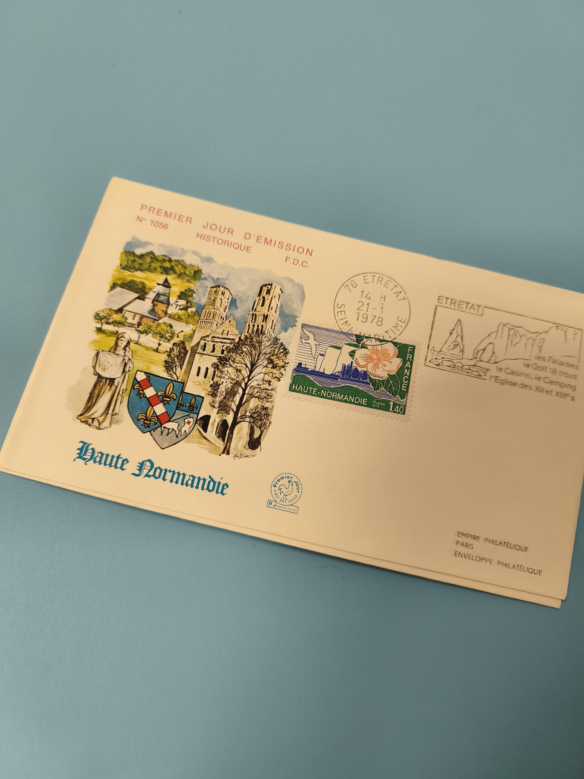 Enveloppe premier jour Haute Normandie FDC illustrée timbre 1978 (Ref 11)