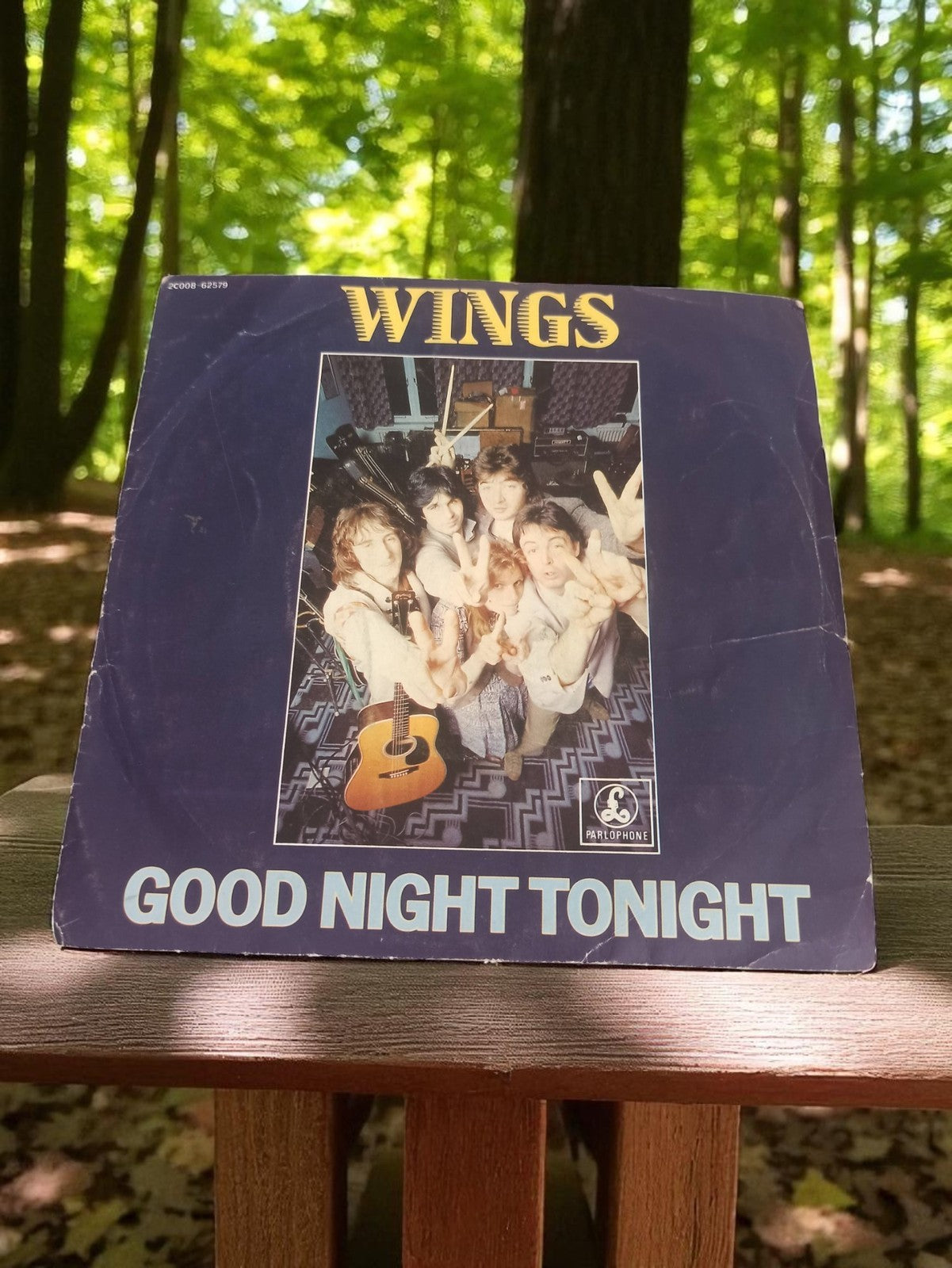 Vinyle 45 tours Wings Good Night Tonight vintage ancien disque rétro Parlophone