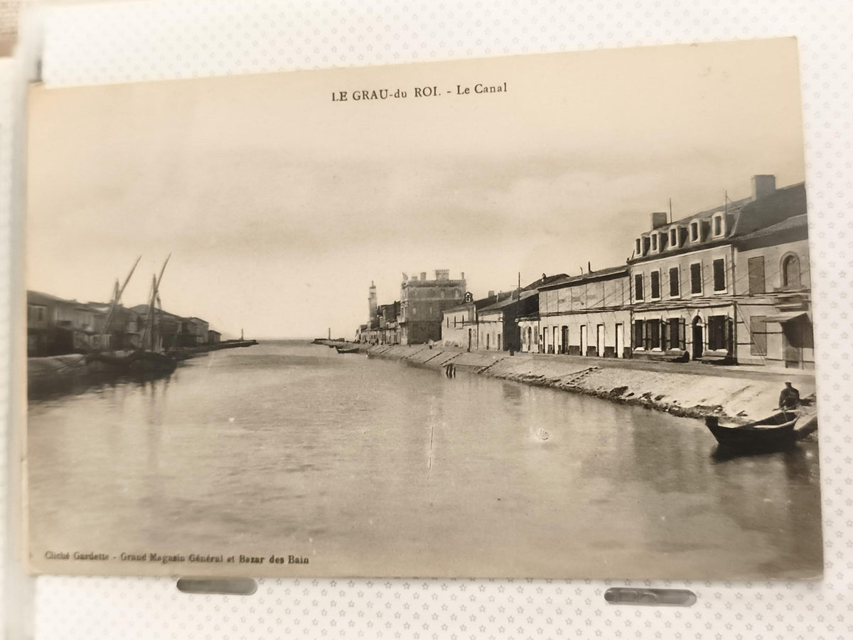 Carte postale ancienne Le Grau-du-Roi Le Canal CPA photo vintage France