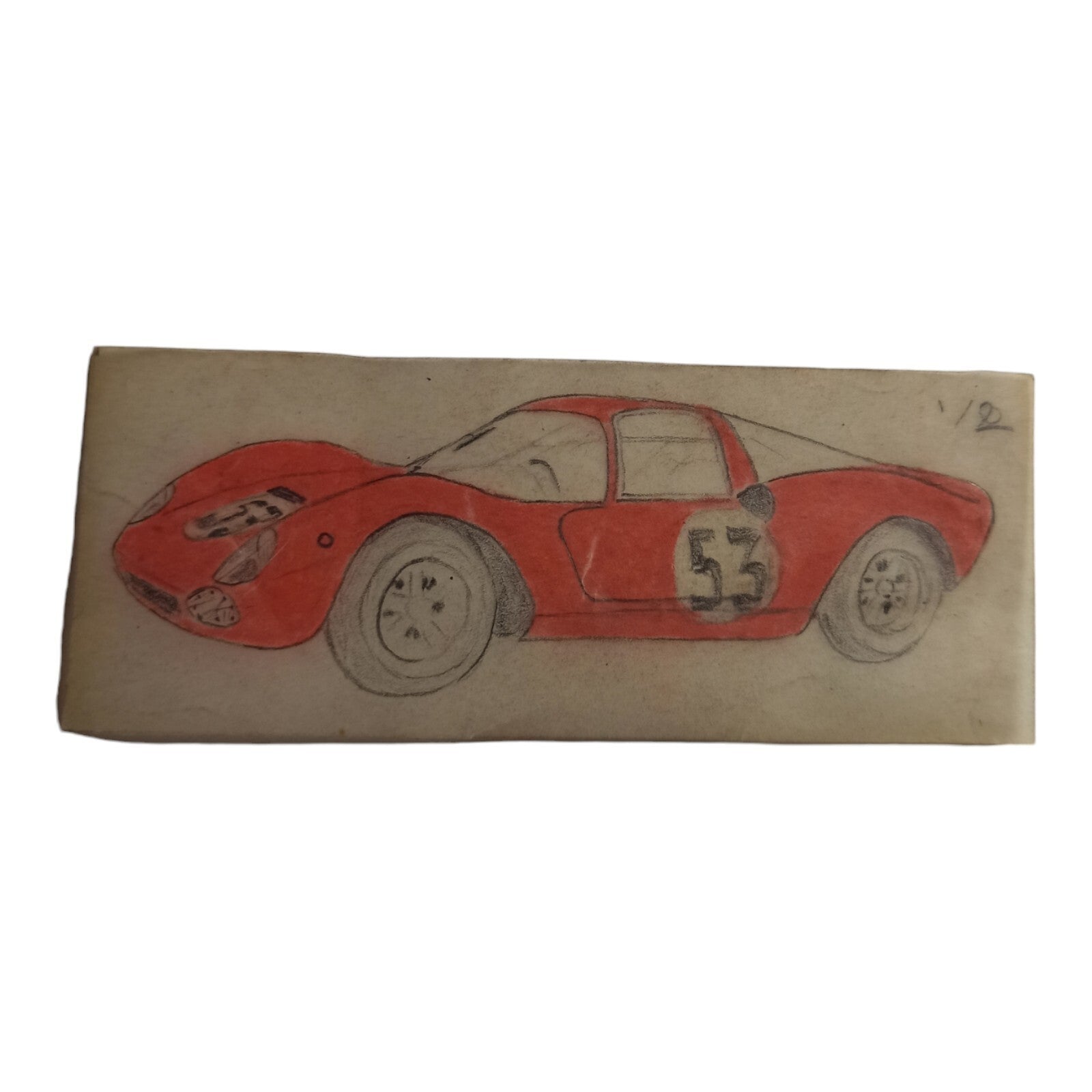 Plan original voiture Scalextric Dinky Toys calque dessin ancien rare 10 cm