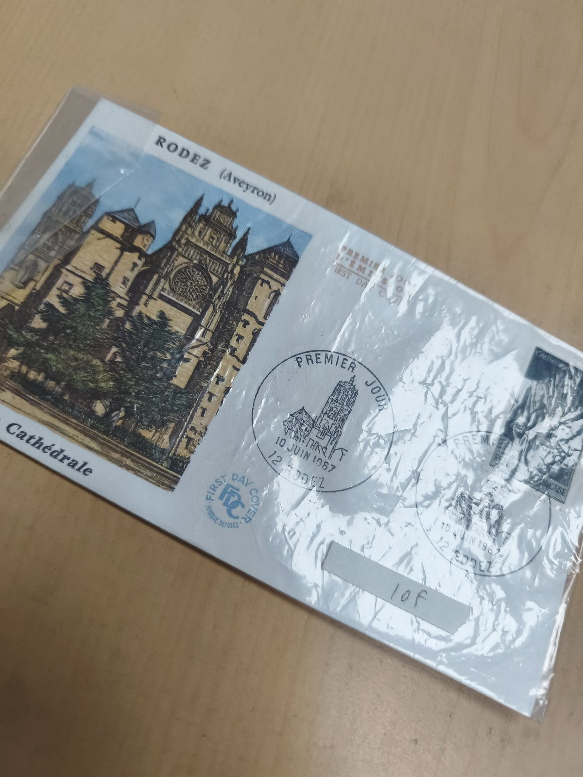 Enveloppe Premier Jour Rodez Cathédrale 1967 Aveyron Timbre philatélie
