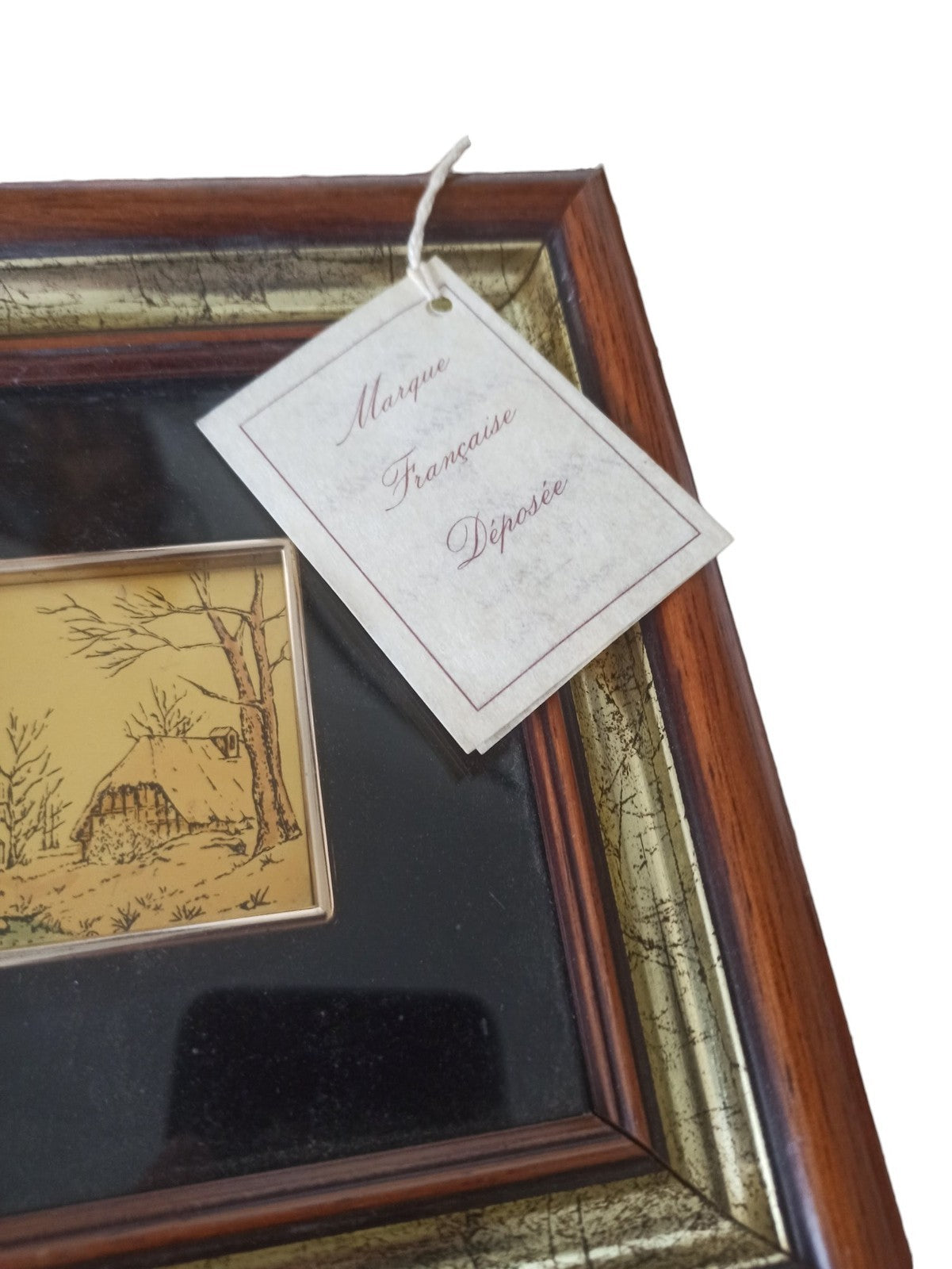 Decorative painting The decors of the Galion 23-carat gold antique vintage frame France