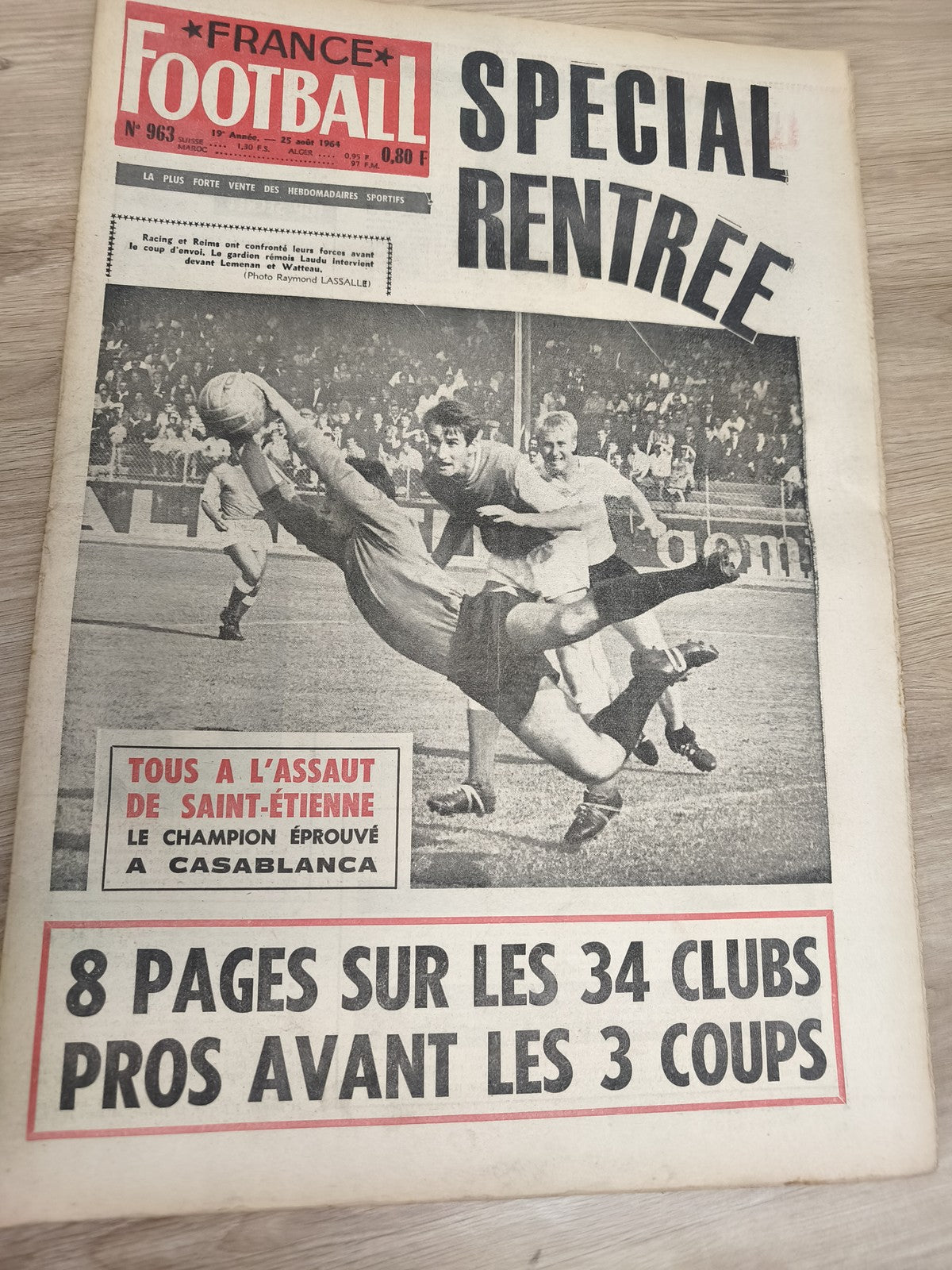 Ancien journal France Football 1964 spécial rentrée OM ASSE vintage collector