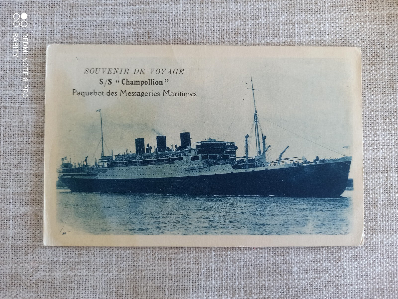 Carte postale S/S Champollion paquebot Messageries Maritimes 1939 vintage mariti