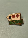 Vintage pin's Tapis Vert jeu de cartes ancien collection casino poker
