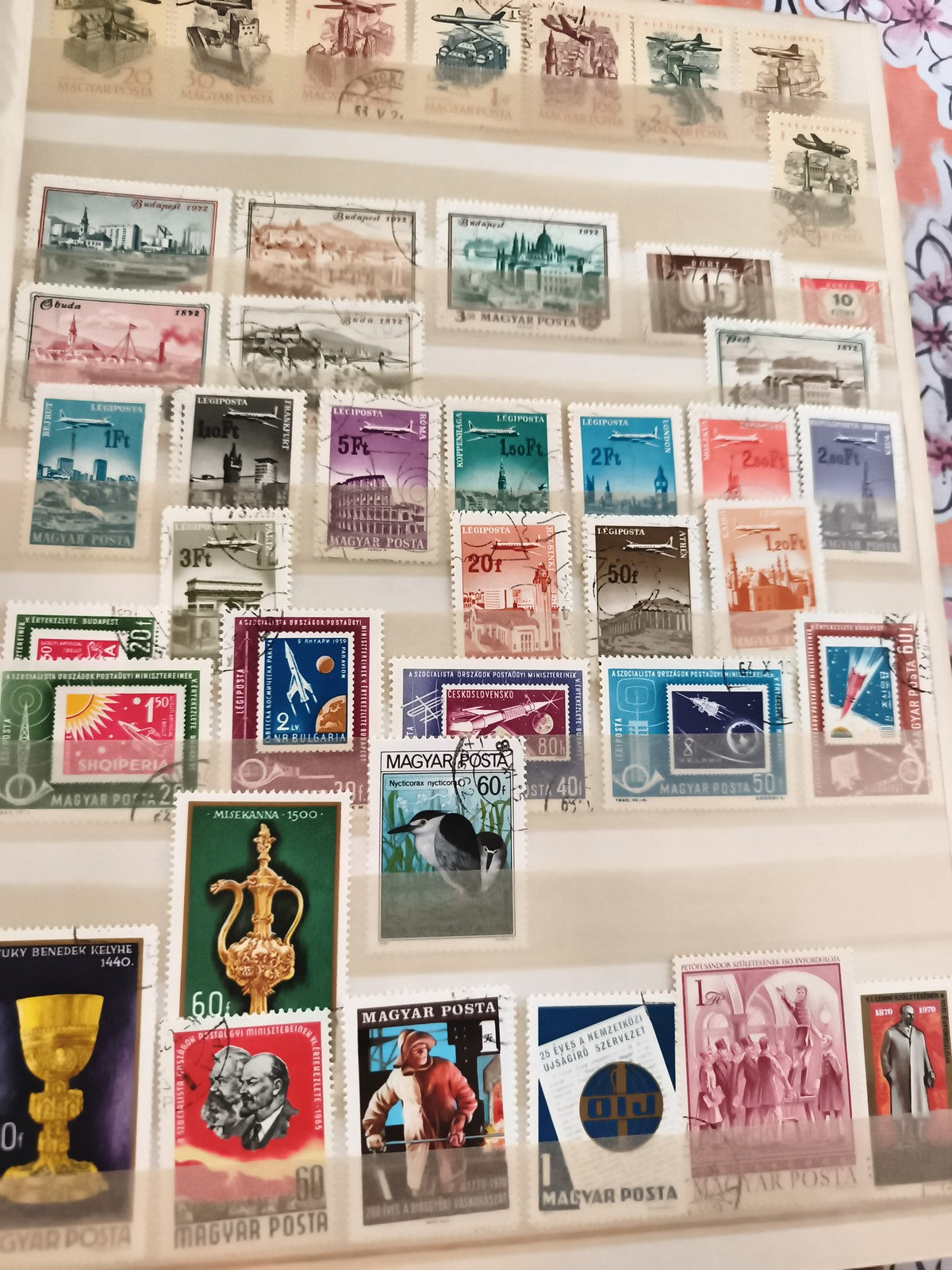 Timbres anciens Hongrie MAGYAR POSTA lot thématiques oblitérés philatélie vintag