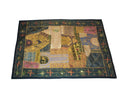 Tapis mural ancien indien Tangka brodé miroirs patchwork multicolore déco