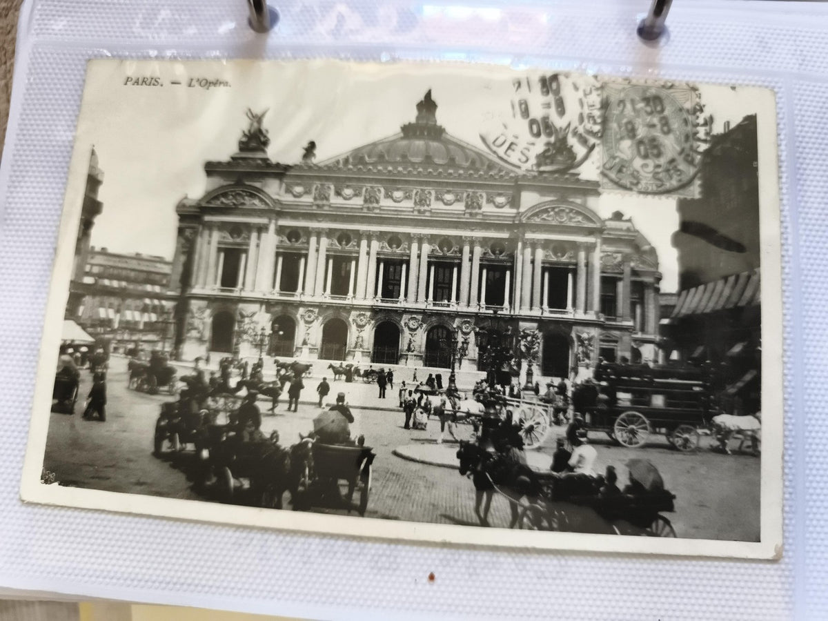 CPA Paris Opéra Garnier attelages timbre oblitéré carte postale phototypie
