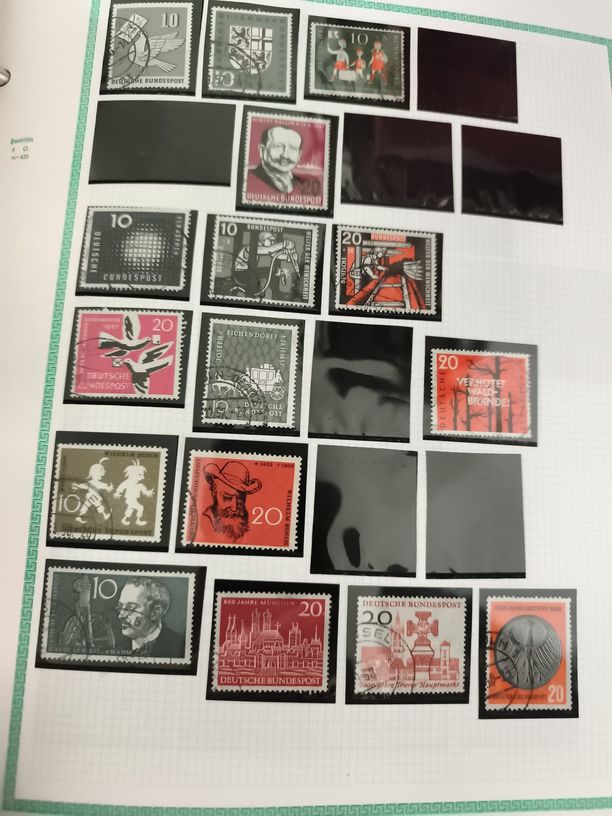 Timbres Allemagne Deutsche Bundespost oblitérés thématiques XXe philatélie