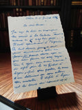 Lettre manuscrite ancienne 1948 bleu vintage document écrit post-WW2 historique
