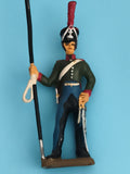Figurine soldat ancien en plomb, uniforme Empire, lance, peinte main vintage