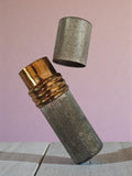Étui à rouge à lèvres vintage rétro, aspect métal doré et argenté, ancien porte-