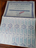Action au porteur SAFI 3500 francs vintage années 1920 titre ancien bleu