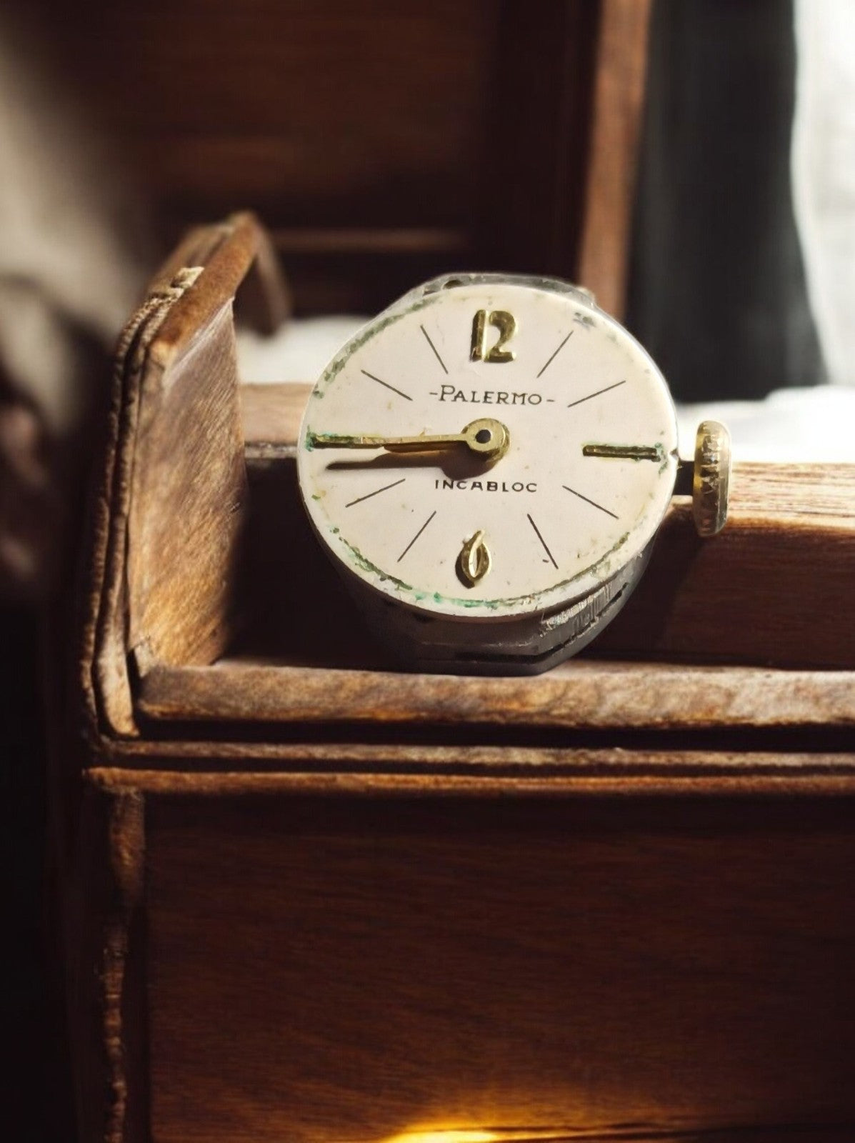 Mouvement montre mécanique Palermo Incabloc vintage cadran blanc pièces