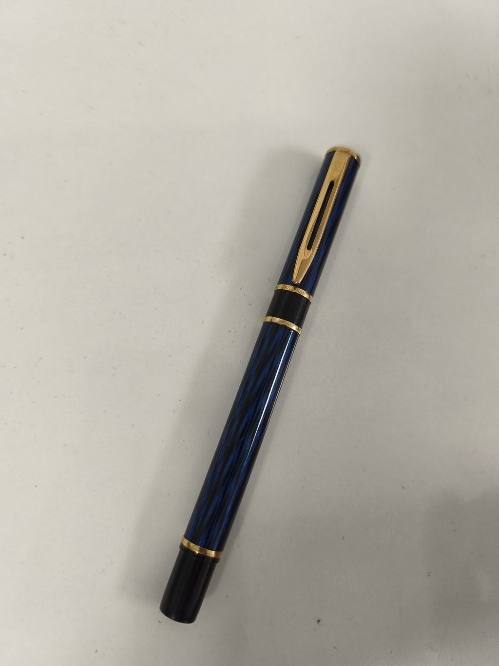 Stylo plume Waterman Lauréat II bleu marbré, plume élégante, écriture fluide