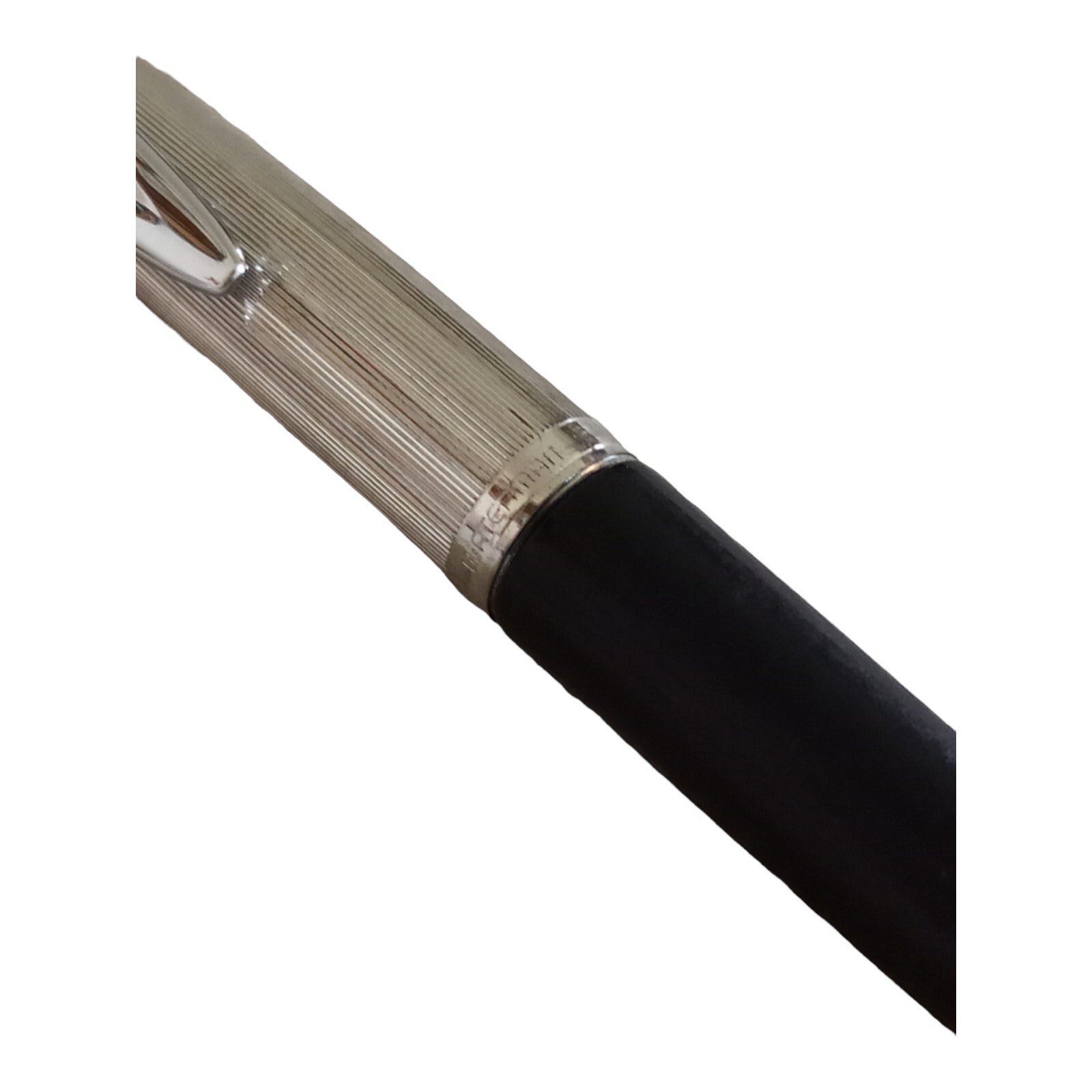 Stylo plume Waterman vintage, capuchon argent plaqué, noir classique