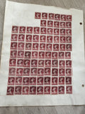 Gros lot anciens timbres Marianne 15c rouge sur planche philatélie étude