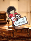 Pin's vintage football E.S. St Benoit la Forêt joueur rouge badge rétro