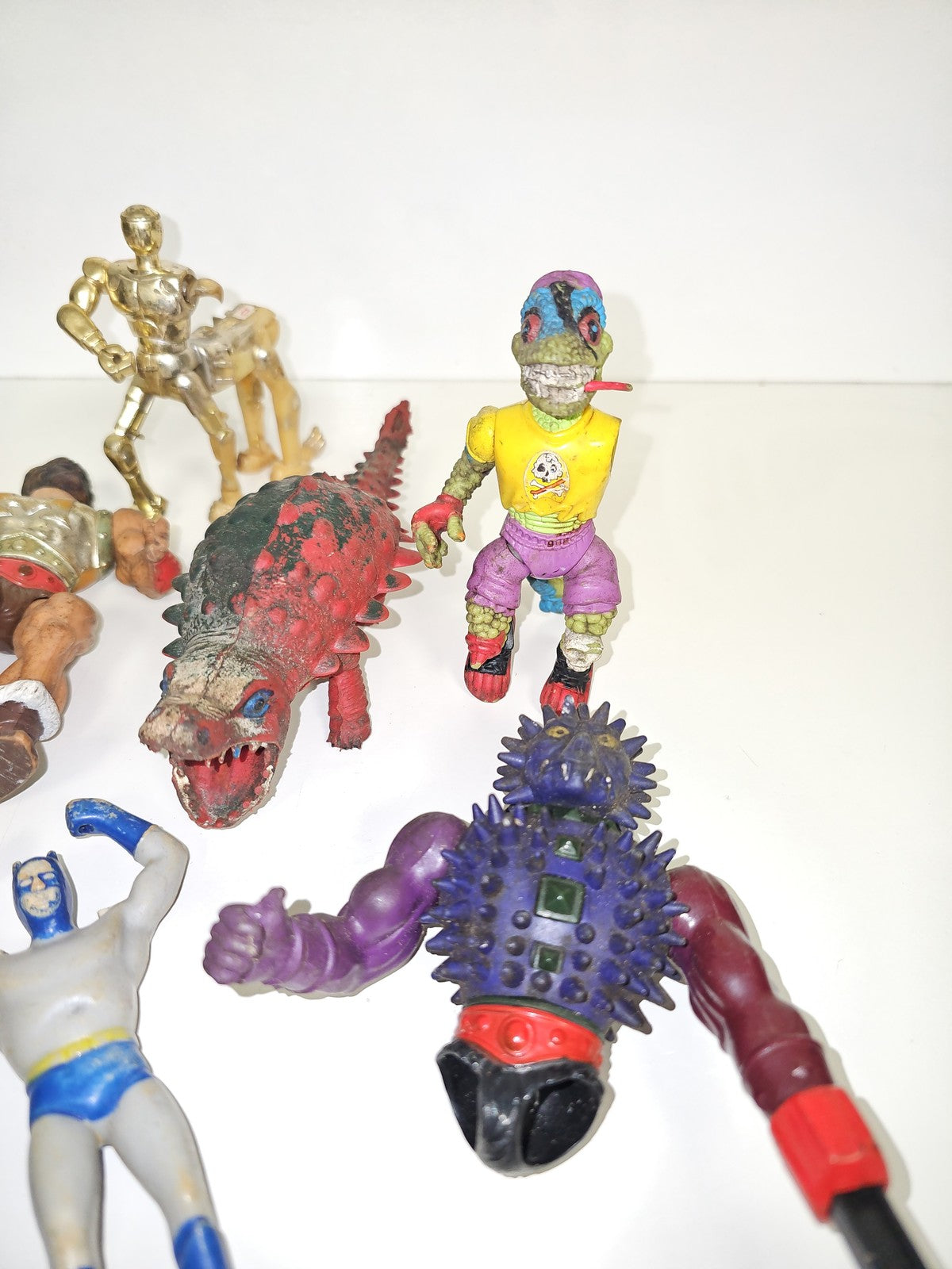 Lot figurines vintage MOTU, Tortues Ninja et autres, anciens jouets vrac collect