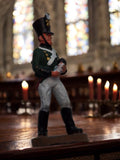 Figurine plomb soldat napoléonien ancien uniforme vert miniature vintage